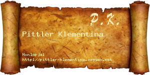 Pittler Klementina névjegykártya